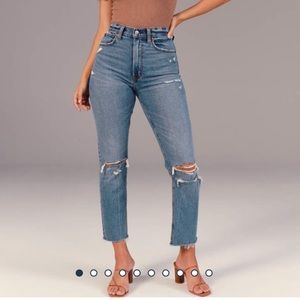 Abercrombie & Fitch Curve Love Ultra High Rise Ankle Straight Jean